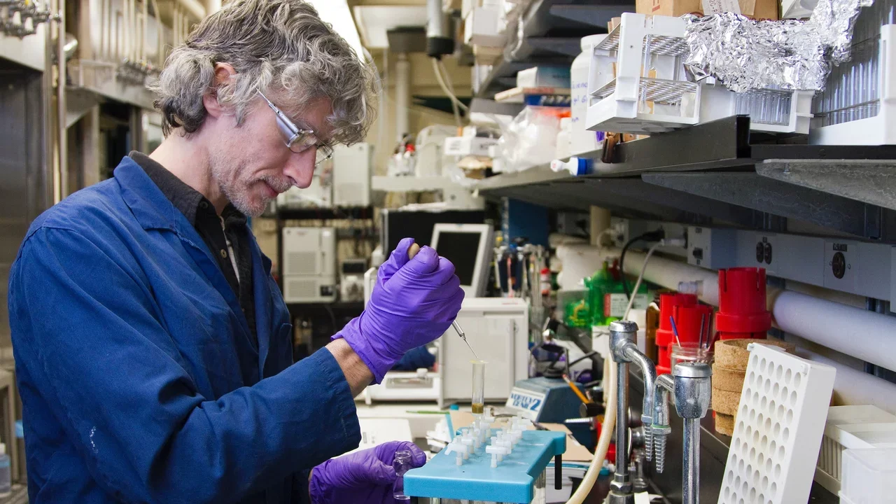 Scientist performing laboratory work