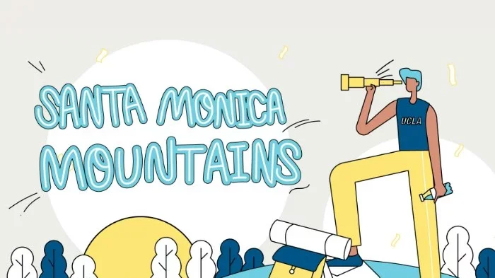 Illustration of hiker in the Santa Monica mountains