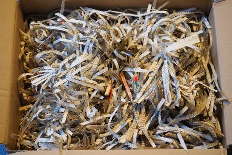 Paper shredded up in a box